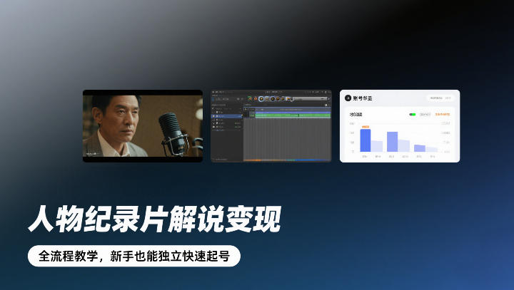 人物纪录片解说变现，全流程教学，新手也能独立快速起号-Tox源码网