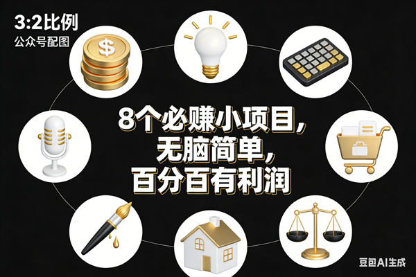 （17101期）8个必赚小项目，无脑简单，百分百有利润，副业首选，日入300+-Tox源码网