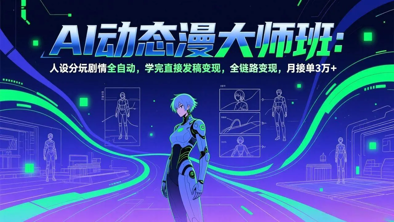 （17402期）AI动态漫剧大师班：人设分镜剧情全自动，学完直接发稿变现，全链路变现，月接单3万+-Tox源码网