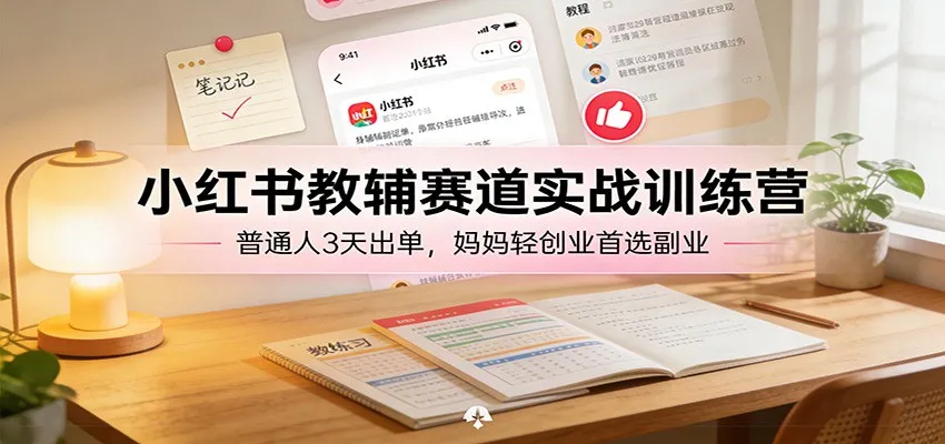 小红书教辅赛道实战训练营:普通人3天出单,妈妈轻创业首选副业 小红书教辅赛道实战训练营:普通人3天出单,妈妈轻创业首选副业