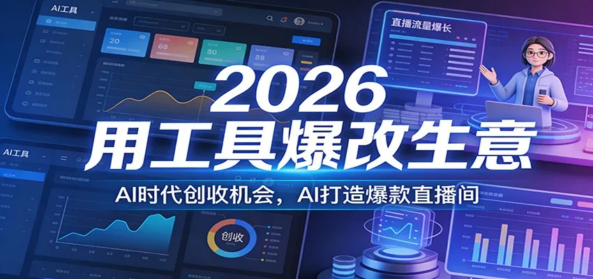 2026用工具爆改生意,AI时代创收机会,AI打造爆款直播间 2026用工具爆改生意,AI时代创收机会,AI打造爆款直播间
