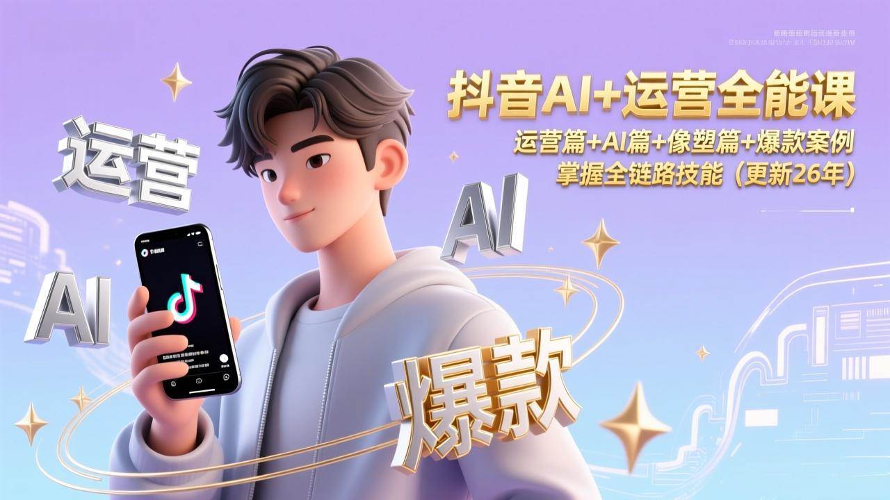 （17078期）抖音AI+运营全能课，运营篇+AI篇+像塑篇+爆款案例，掌握全链路技能（更新26年）-Tox源码网